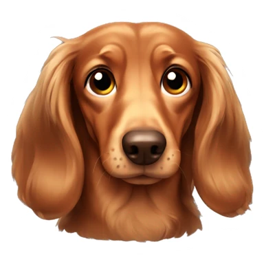 Sad brown Long-haired dachshund sticker