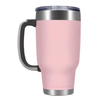 Light pink 40 oz tumbler with handle sticker