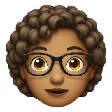 a geek girl with glasses sticker