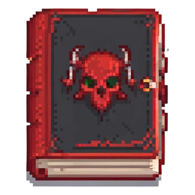 red cursed book pixel art sticker