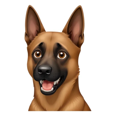 Belgian Malinois barking, teeth showing sticker