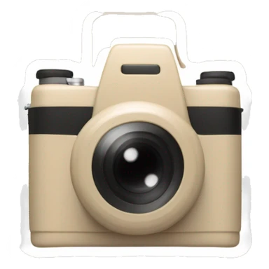 beige Palaroid camera with a photo card sticking out of it sticker