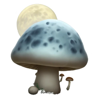 Moon with mushrooms sticker