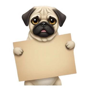 Pug holding a sign with a large “W” on it  sticker