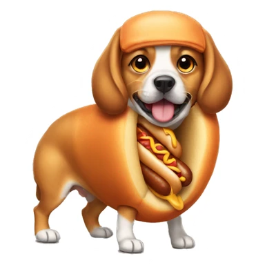 Dog wearing hotdog costume  sticker