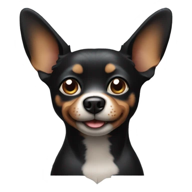 Small black dog with pointy ears sticker