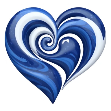 Dark blue and white mixed heart sticker