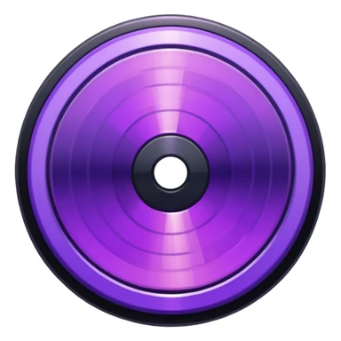 pixelated music disc with a purple middle sticker