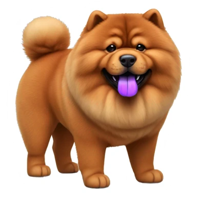 Full body red Chow chow with purple tongue, photorealistic 4k sticker