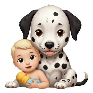 Dalmatian and baby  sticker
