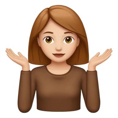 create an emoji, in color brown long sleeves, for women, no human sticker