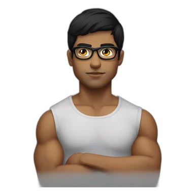 Boy Sri lankan MMA fighter with glases black hair sticker