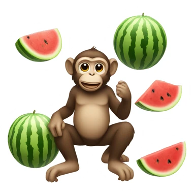A monkey eating watermelon  sticker