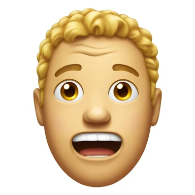 Head emoji sweating and shouting, very realistic face sticker