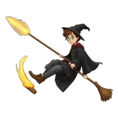 Harry Potter on his broomstick  sticker
