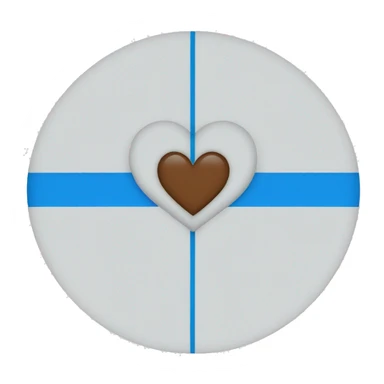 Heart in half blue and half white sticker