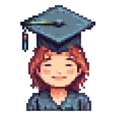 persona sonriente con birrete de graduación sticker