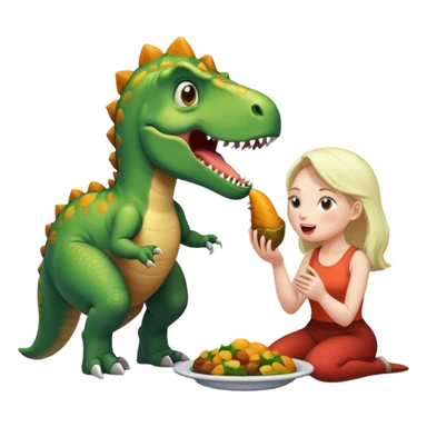 Dinosaur eating woman sticker