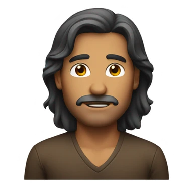 man with brown mid-long hair, show only the face, not the bust sticker
