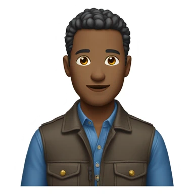 man wearing blue unbuttoned shirt jacket sticker