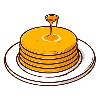 cheese pancakes with honey sticker