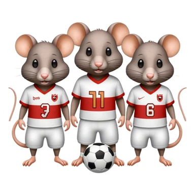 three Rats in a footballkit sticker