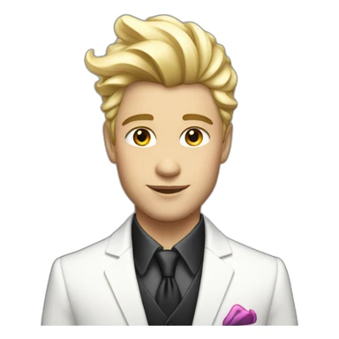 Posh-boy-with-white-suit-and-rainbow-unicorn-hair sticker