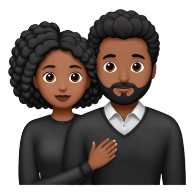 Pareja de hombre de pelo castaño y mujer de pelo negro enamorados  sticker