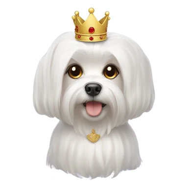 Maltese dog with a crown sticker