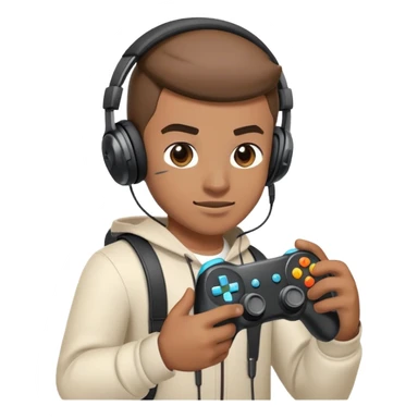 Gamer with headphones — an emoji featuring a player with headphones and a game controller, symbolizing readiness for battle. This emoji is associated with moments before key matches or rounds in CS2 when players prepare for a clutch. sticker