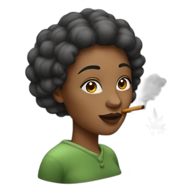 Woman smoking weed sticker