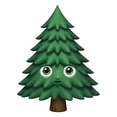 sapin avec deux gros yeux noirs sticker