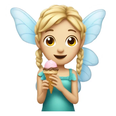 Fairy with eating ice cream sticker