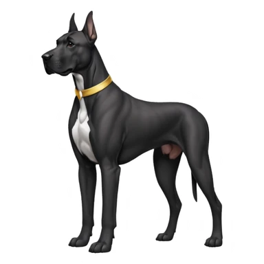 Black Male Great Dane with cropped ears in a show stance sticker