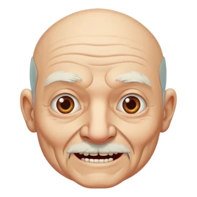 Fat old bald man with missing teeth sticker