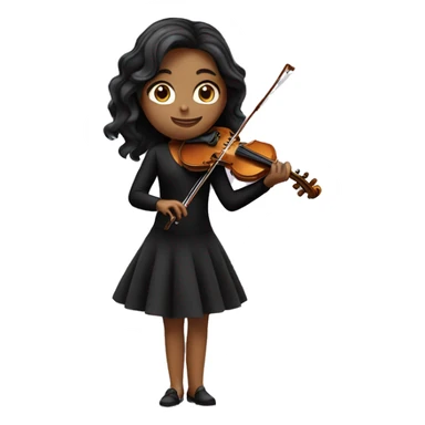 girl playing the violin in a black dress sticker
