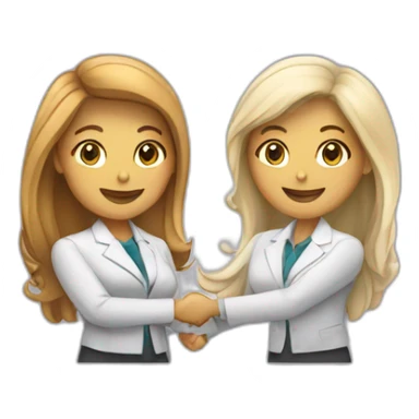 two white business women with different hair colors shaking hands sticker