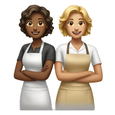 two woman friends who work at a bakery sticker