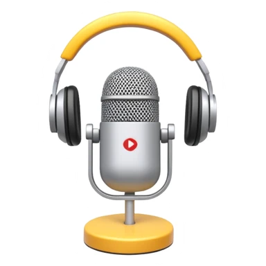 generate realistic detailed podcast in 3d style sticker