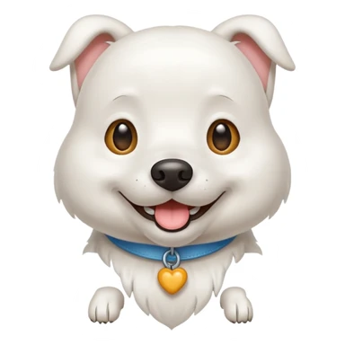perro blanco feliz  sticker
