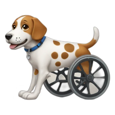 dog with spots in wheelchair sticker