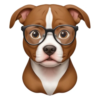 Pitbull dog with glasses  sticker
