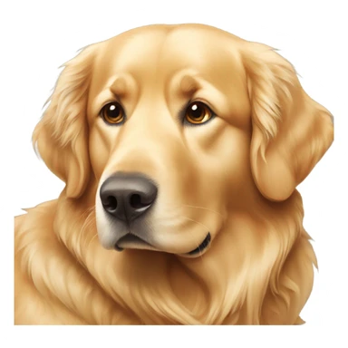 Older large Golden retriever laying down sticker