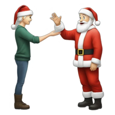 Full height Actively gesturing with hands pale skin Santa Claus sticker