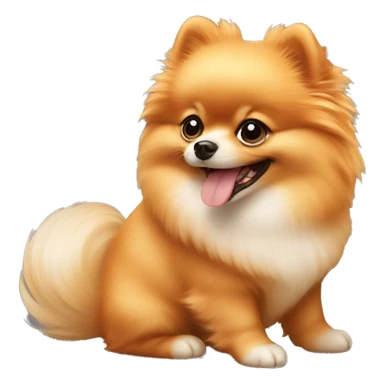 Pomeranian puppy, orange, smiling sticker
