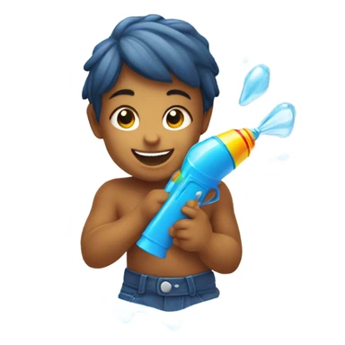 Baby shooting with a watergun sticker