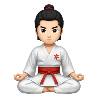 kneeling samurai in white kimono sticker