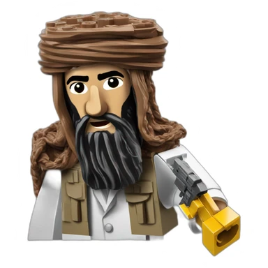 osama bin laden playing with lego sticker