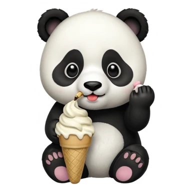 Panda eating ice cream sticker