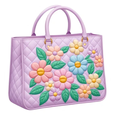 pastel floral quilted tote bag  sticker